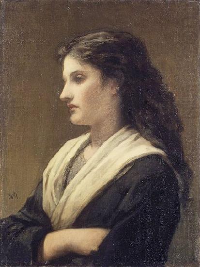 William Morris Hunt Study of a Female Head china oil painting image